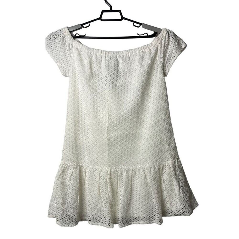 Central Park West Bristol Off Shoulder Eyelet Mini Dress Size Medium New - Picture 4 of 13